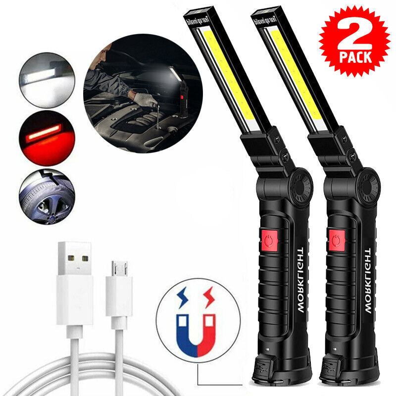 Rechargeable LED Work Light with Folding Torch & Magnetic Base - 1200000lm