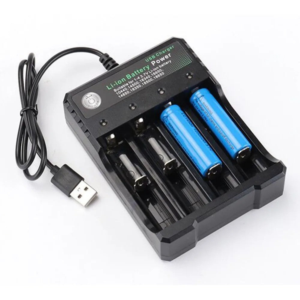 4 Slot Li-ion Battery Charger for 18650 Batteries USB Power Bank Station