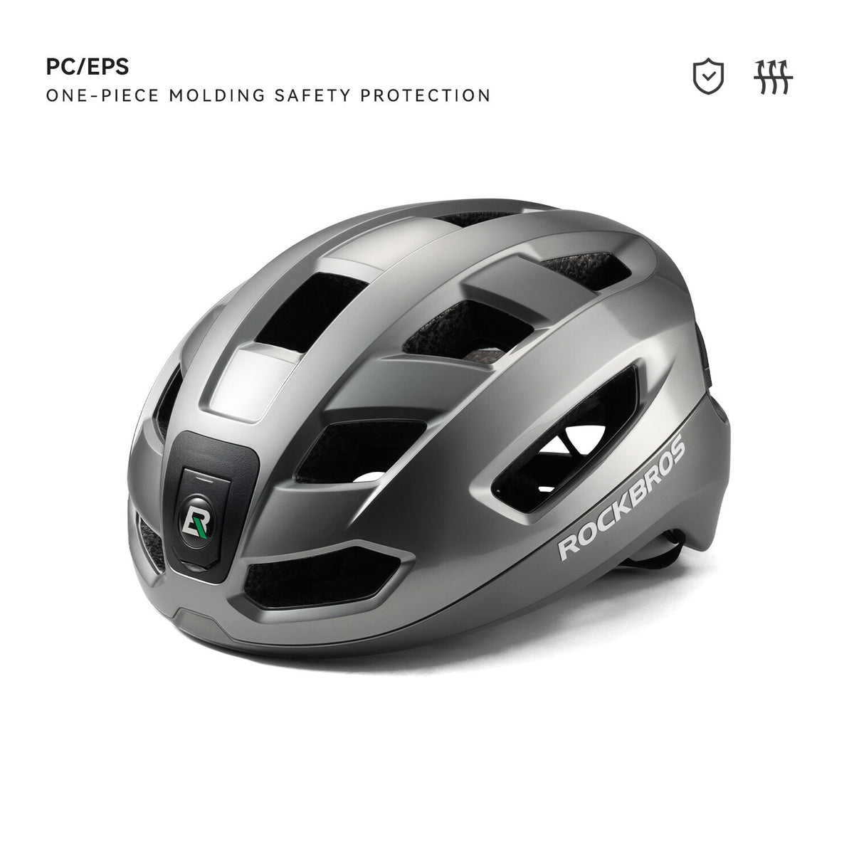 Adult Bike Helmet with USB Rechargeable LED Front & Rear Lights - Lightweight & Breathable Safety Gear