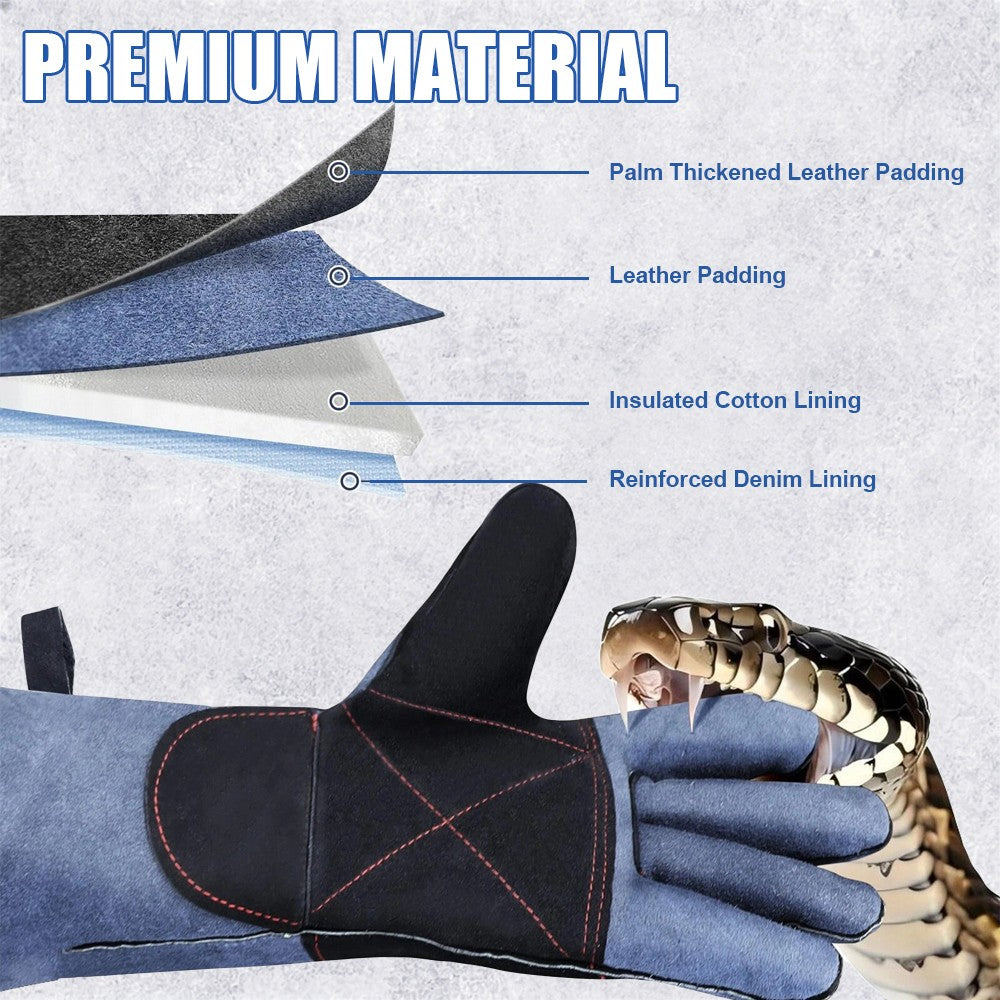 Reptile Snake Gaiter & Cut-Resistant Gloves Protection Set
