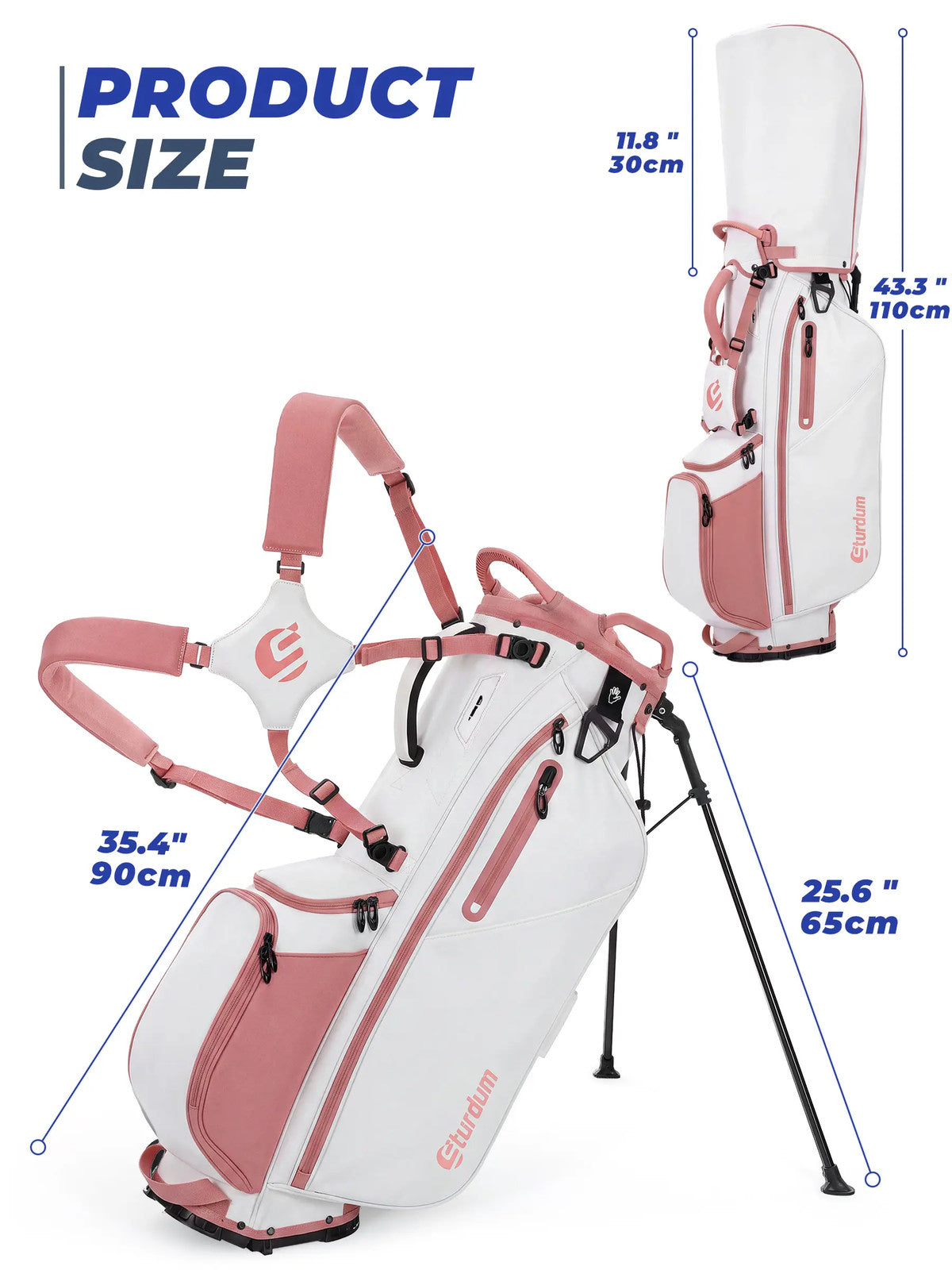 Golf Stand Bag with 7-Way Dividers, Cooler Pocket & Dual Strap - Lightweight 5.5lb