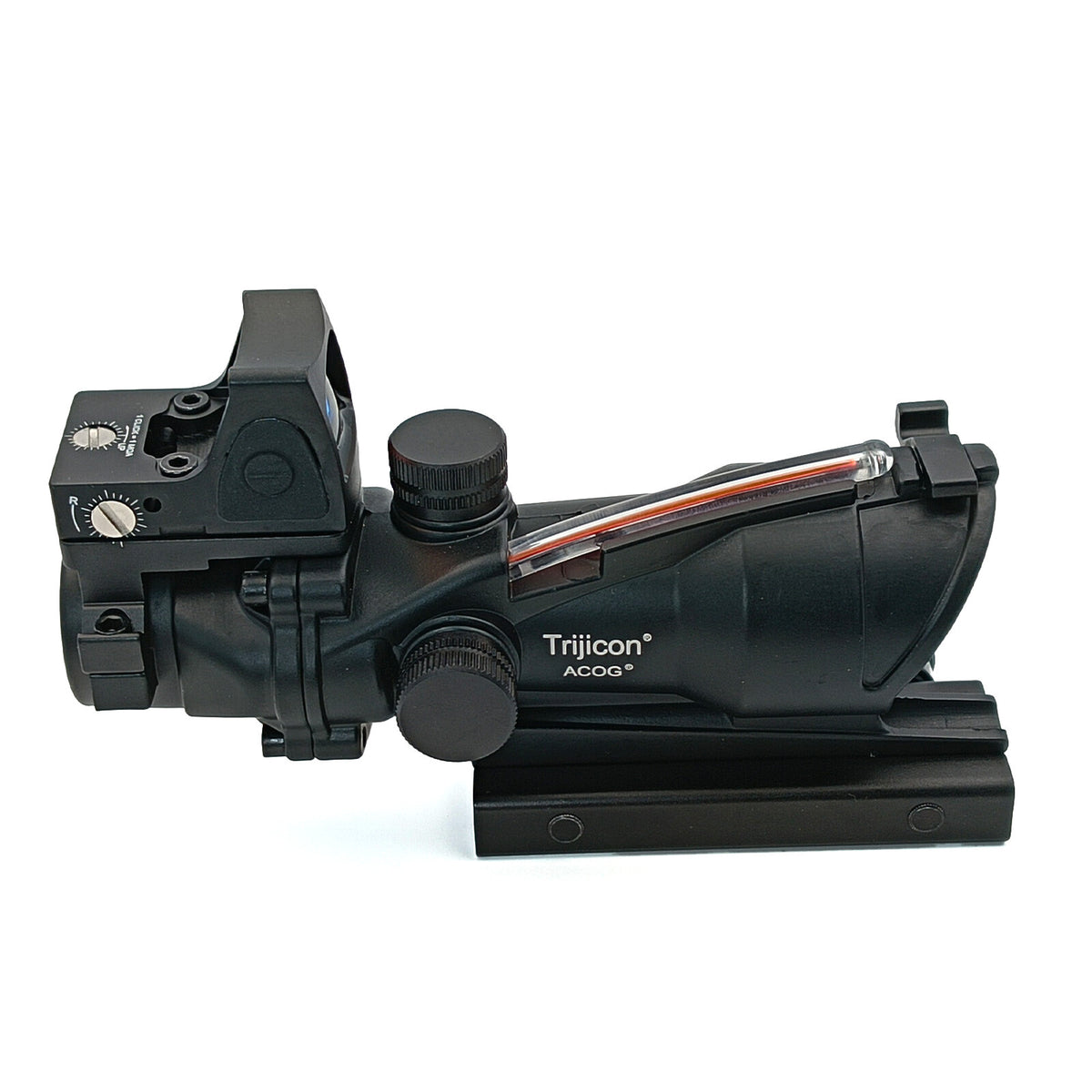 4x32 Red Fiber Optic with Chevron Reticle Shockproof Durability