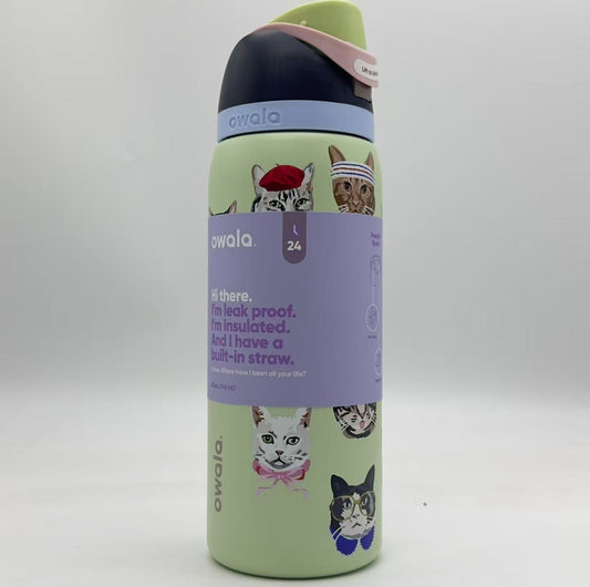 Insulated Stainless Steel Water Bottle 32oz with Leak-Proof Lid & Straw