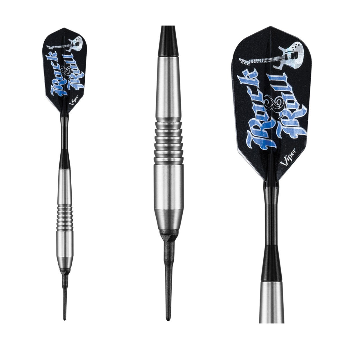 Underground Rock & Roll Soft Tip Darts 18g – Set of 3 with Flights, Shafts, Tips