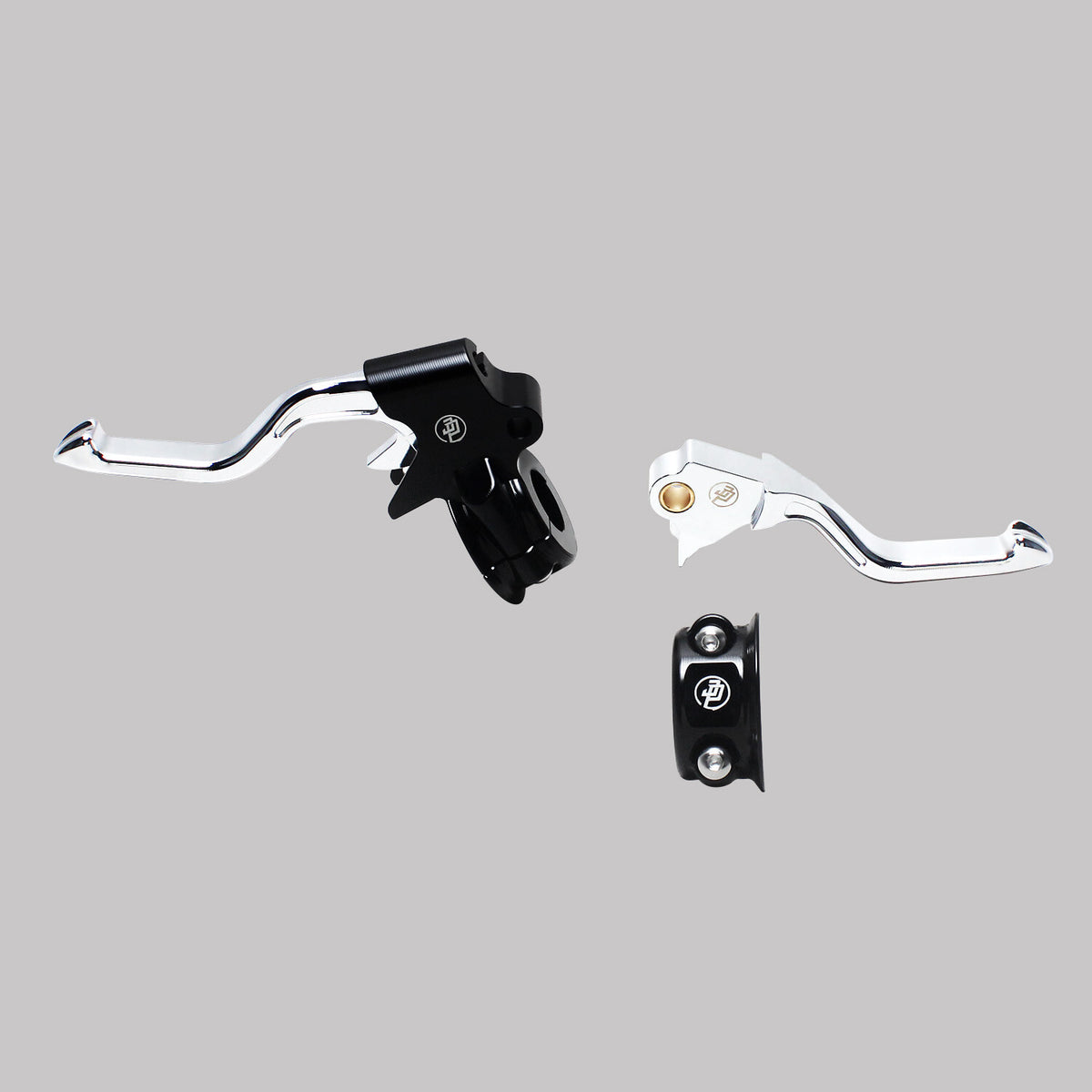 Chrome Clutch Brake Control Levers Kit for Harley Dyna 96-17, Softail, Touring