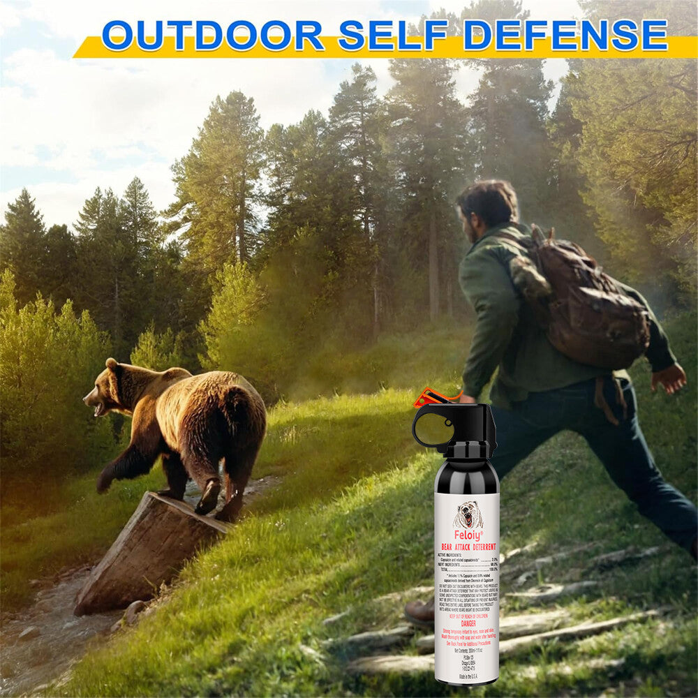 Bear Spray 11oz Powerful Fog Deterrent with Holster - Effective Animal Defense