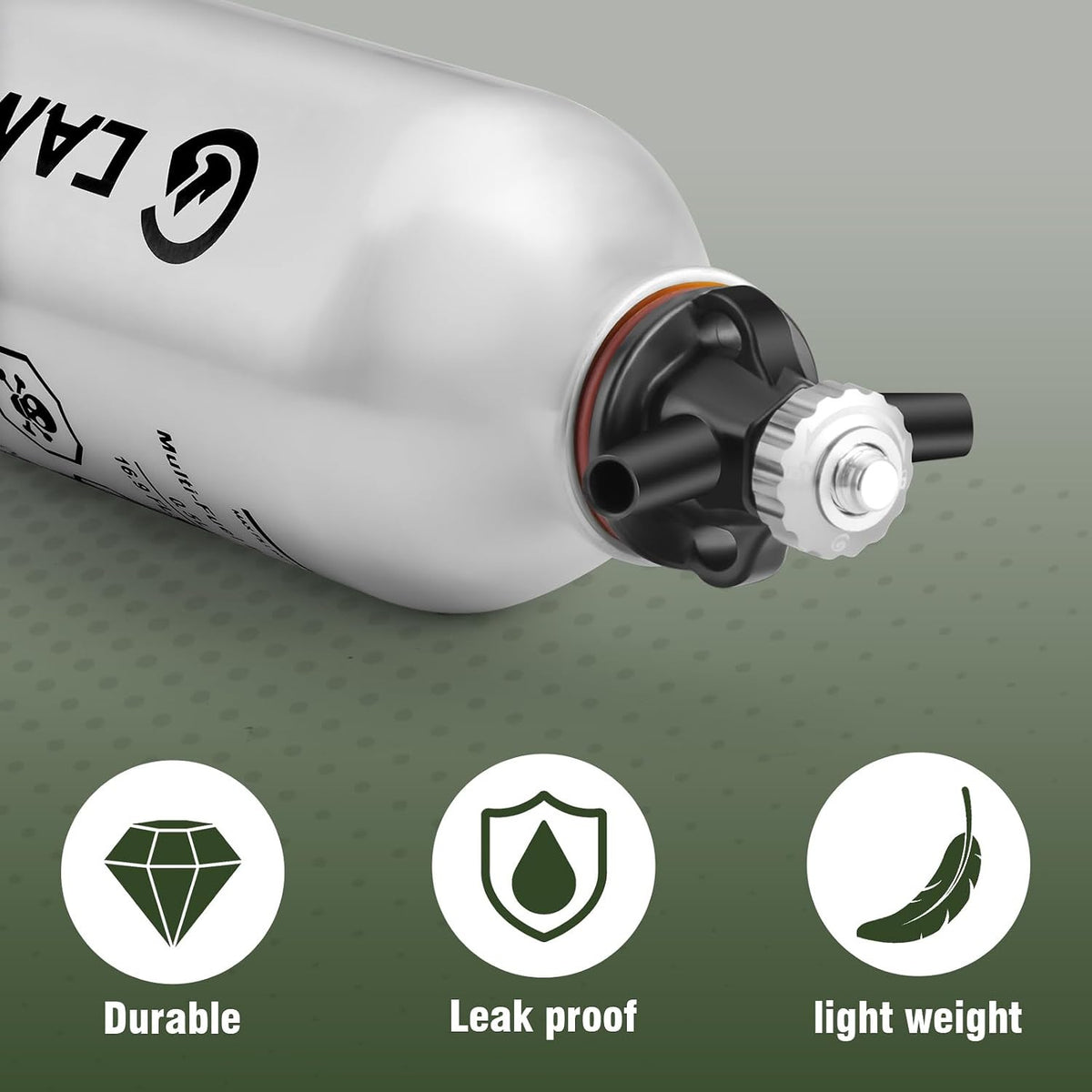 0.5L Aluminum Liquid Fuel Bottle with Safety Valve for Camping