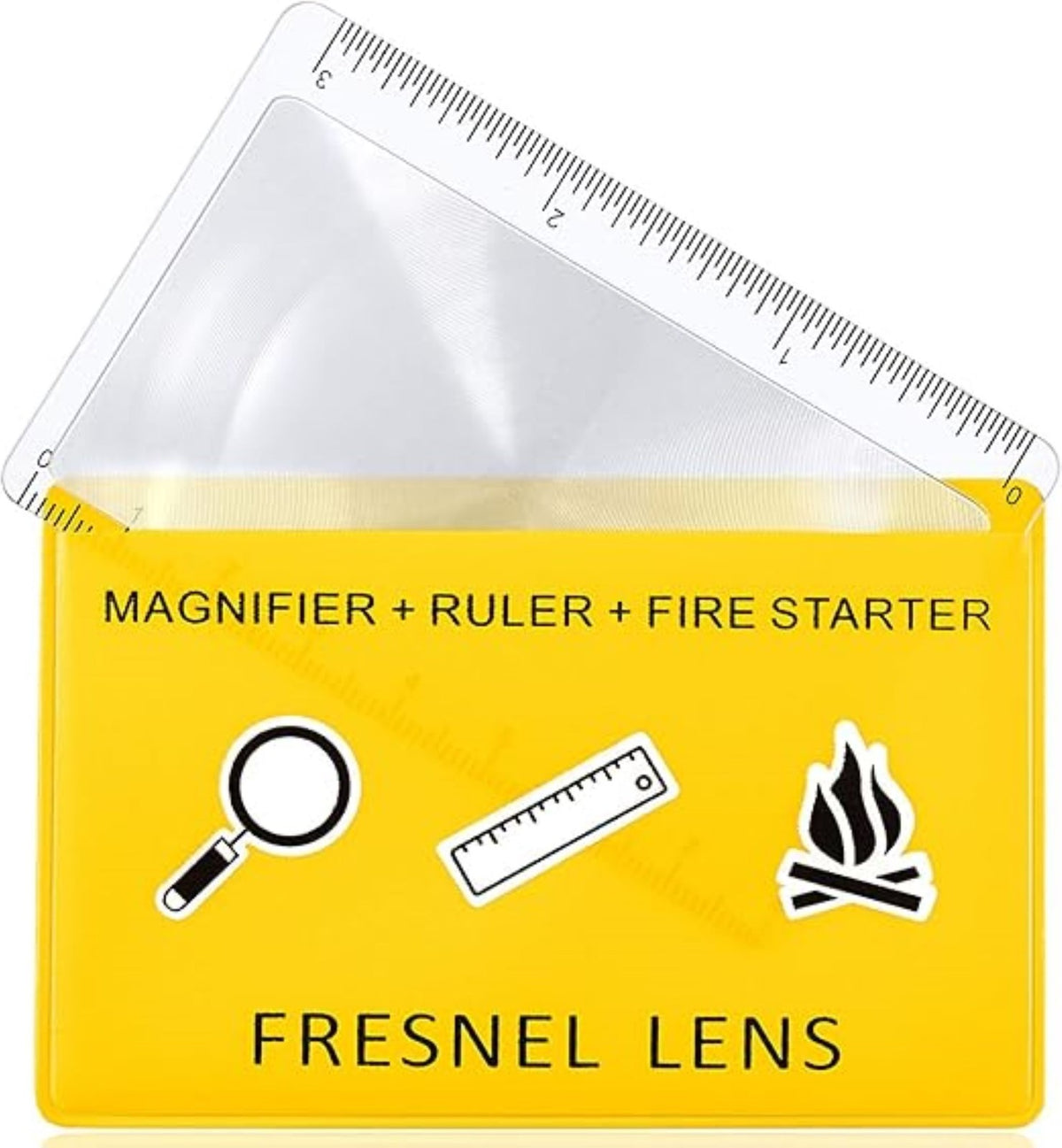 Credit Card Size Firestarter Magnifier with Protective Sleeve - Emergency Survival Tool