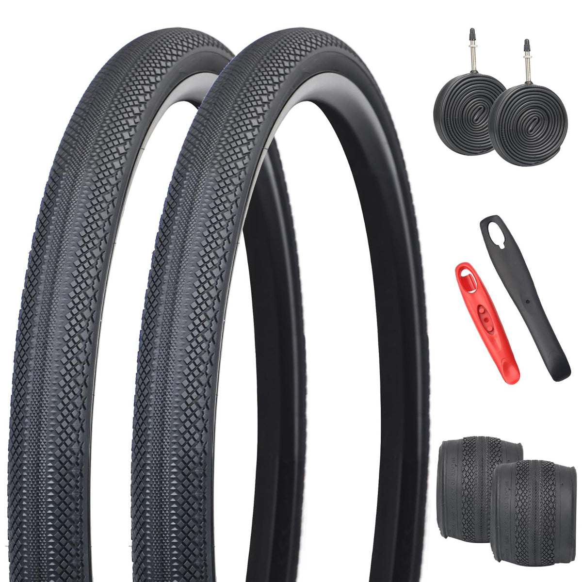 700x40/42C Gravel Bike Tires with Tubes - Foldable, Durable, for Off-Road & Road Cycling