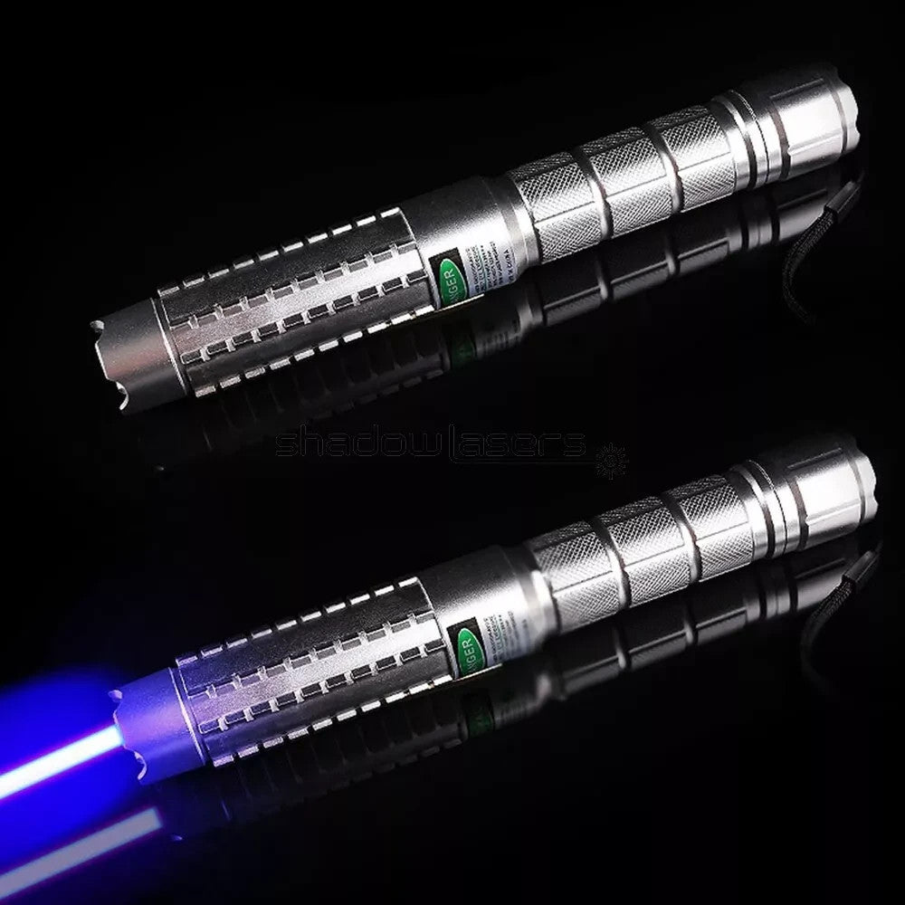 Adjustable Focus Blue Laser Pointer with Battery & Charger - 450nm 3000-5000M Range