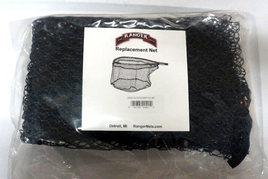 28x30 Inch Hook-Free Flat Bottom Replacement Fishing Net for Walleye & Salmon