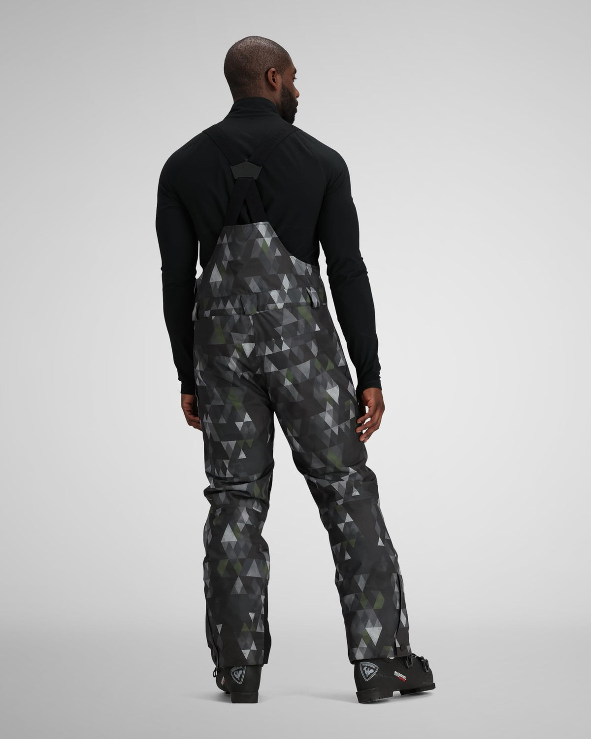Men's Snow Bib Pants - Ski & Snowboard Winter Outerwear L Black