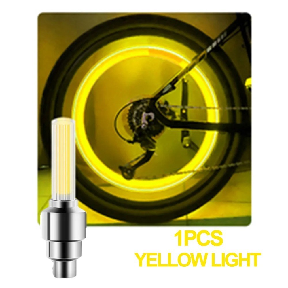 LED Bicycle Valve Light Neon Wheel Lamp for Night Riding Safety