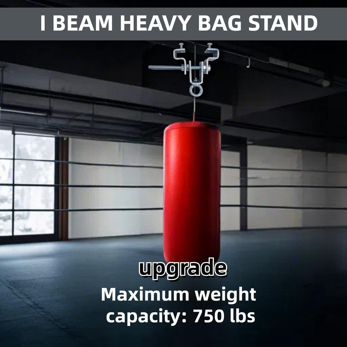 Heavy Bag Mount Steel Clamp for I-Beam Boxing Equipment - 2.36 Inch Widened Twin Screw