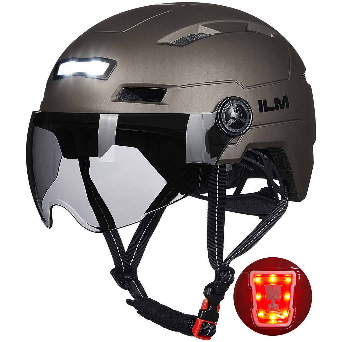 Bike Cycling Helmet with USB Rechargeable LED Lights for Men Women