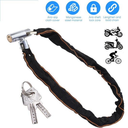 Heavy Duty Bicycle Chain Lock with Key - Anti-Theft Security Lock