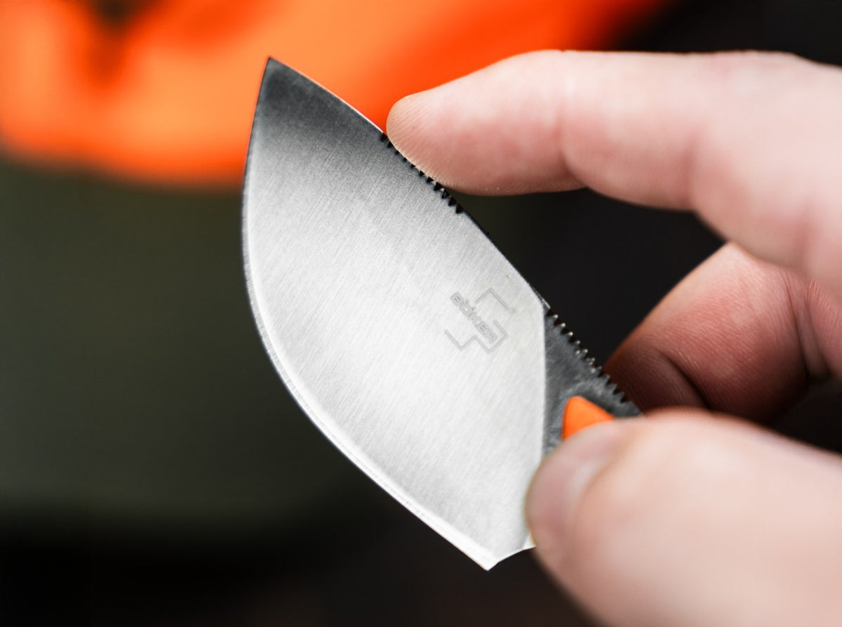 Orange Fixed Blade Hunting Knife 2.36 Inch Stainless Steel Outdoor Knife