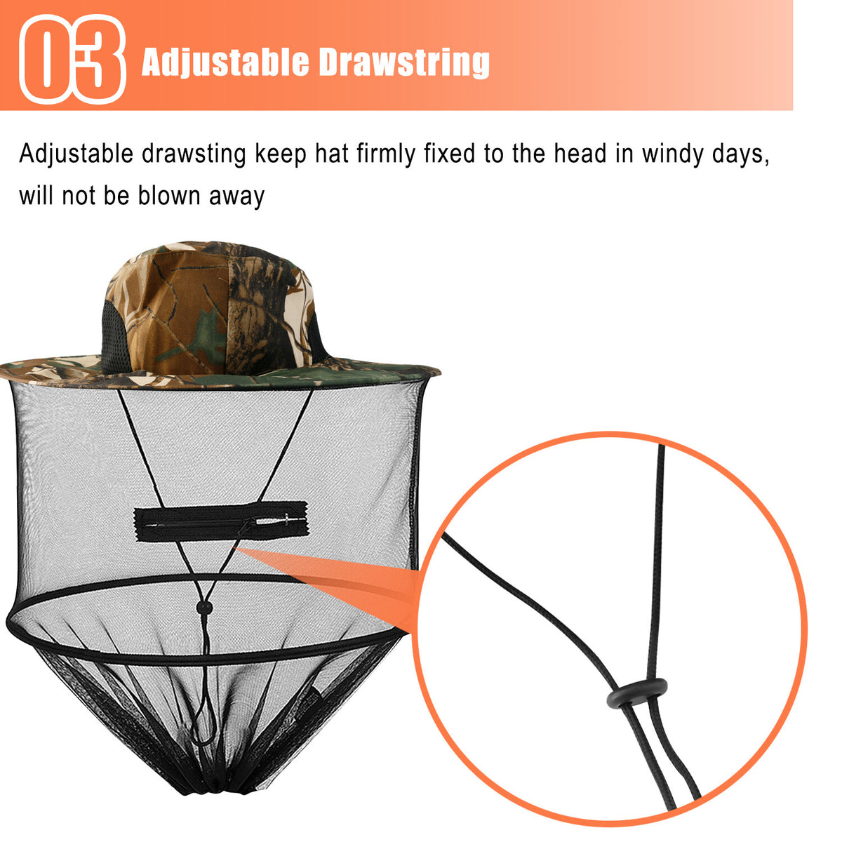 Mosquito Head Net Hat with Sun Protection for Outdoor Activities