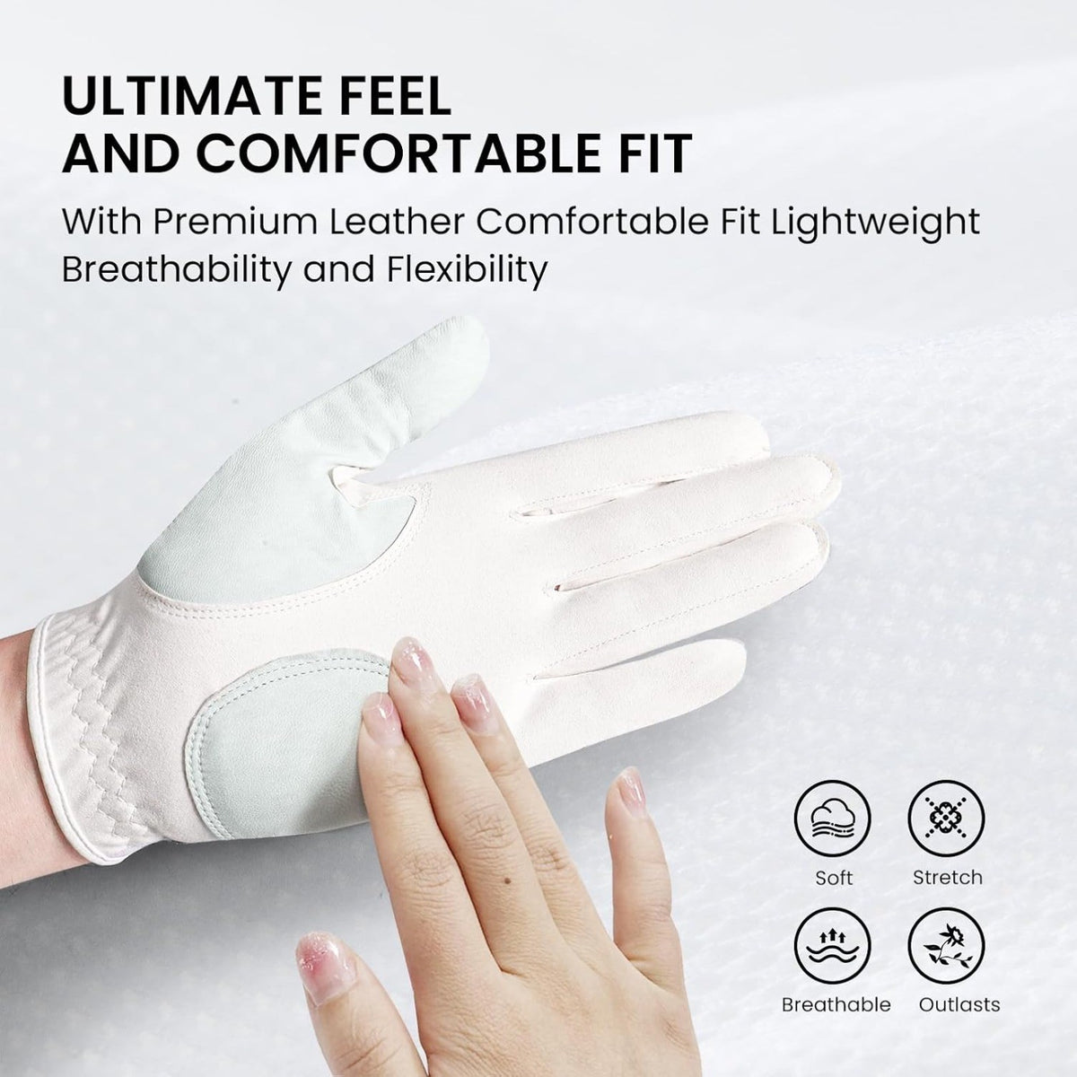 Women's Golf Glove with Ball Marker, Lightweight Breathable Fit
