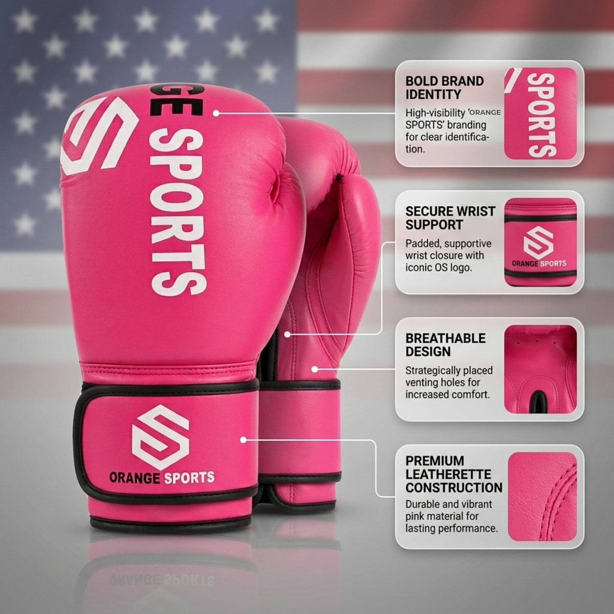 Pink Boxing Gloves for Training Muay Thai Kickboxing Synthetic Leather