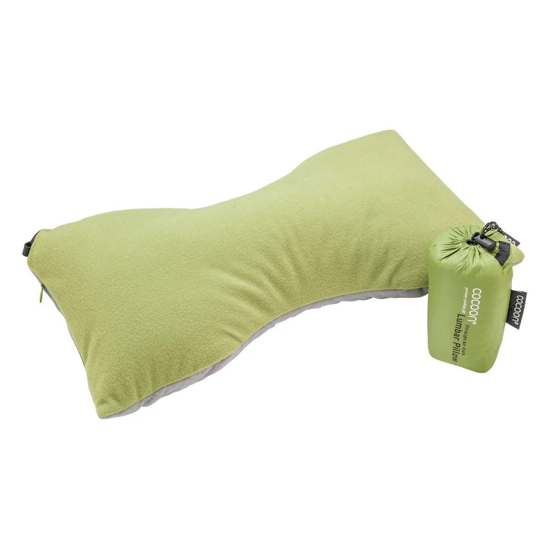 Ultralight Inflatable Lumbar Support Pillow for Camping & Travel - Wasabi/Grey