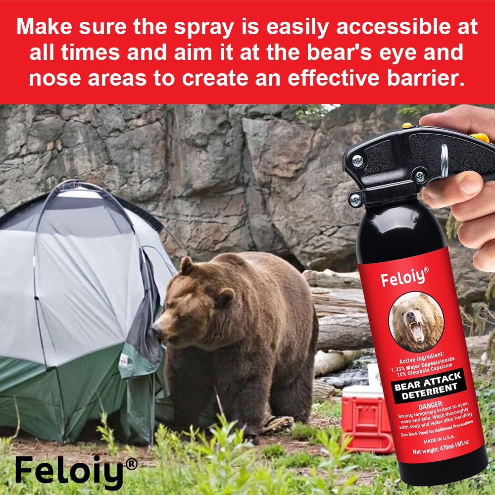16oz Bear Spray Repellent with Holster - Powerful Wildlife Deterrent