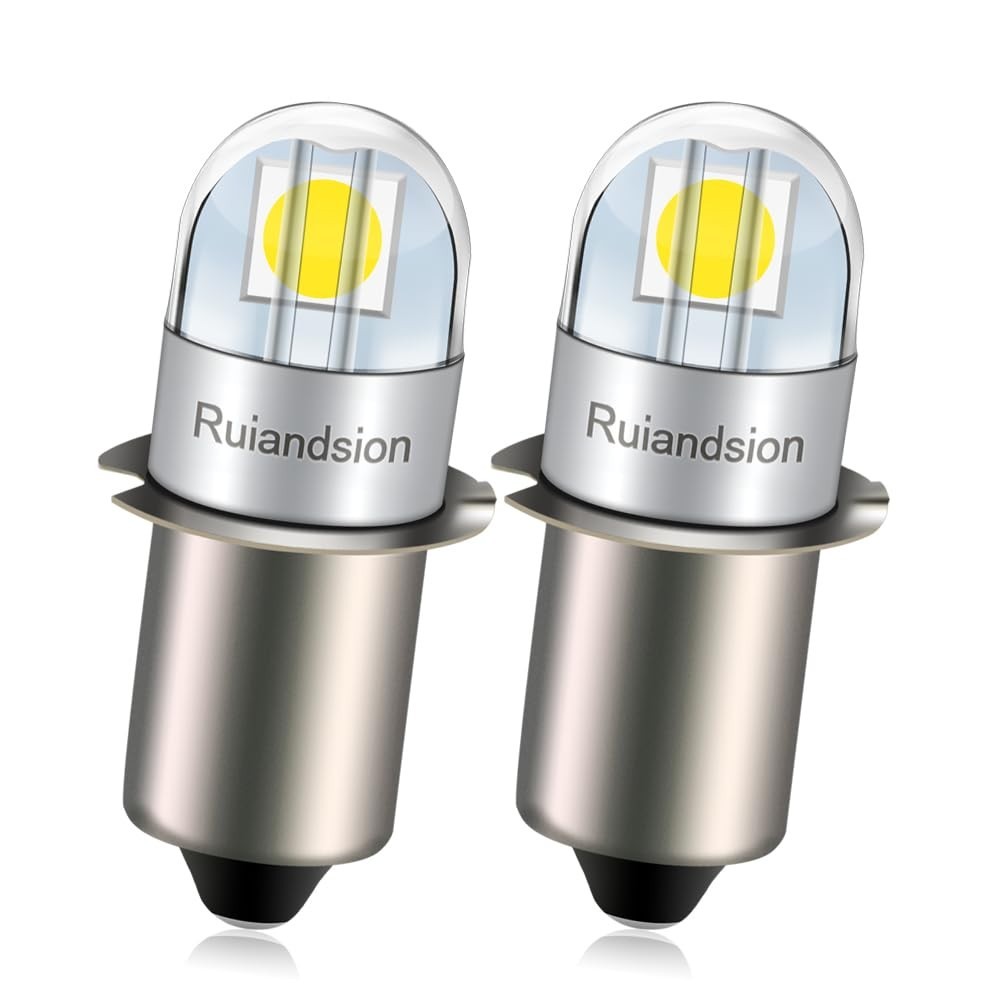 6V LED Flashlight Bulb P13.5S Non-Polarity Bright White Light Replacement