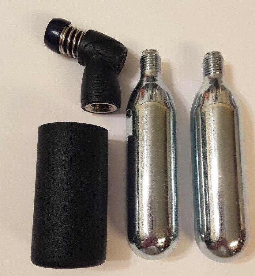 CO2 Inflator Mini Chuck Pump Bike Tire with 2 16g CO2 Cartridges Kit