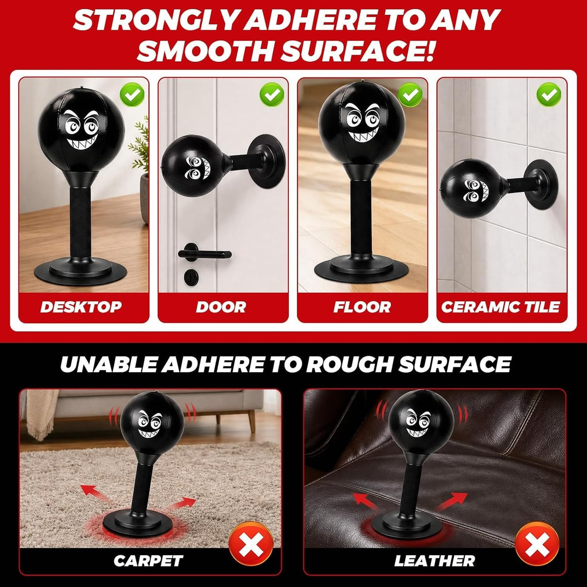 Desktop Punching Bag with Suction Cup Base - Stress Relief Desk Toy