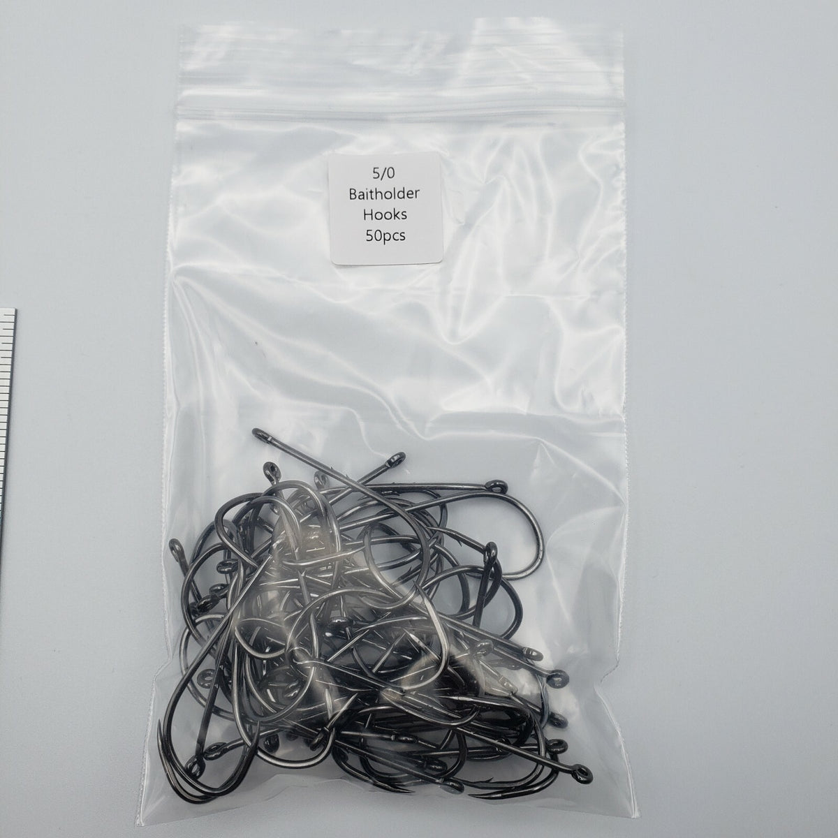 Fishing Hooks Set - Offset Baitholder Hooks in Multiple Sizes, 50 Pack
