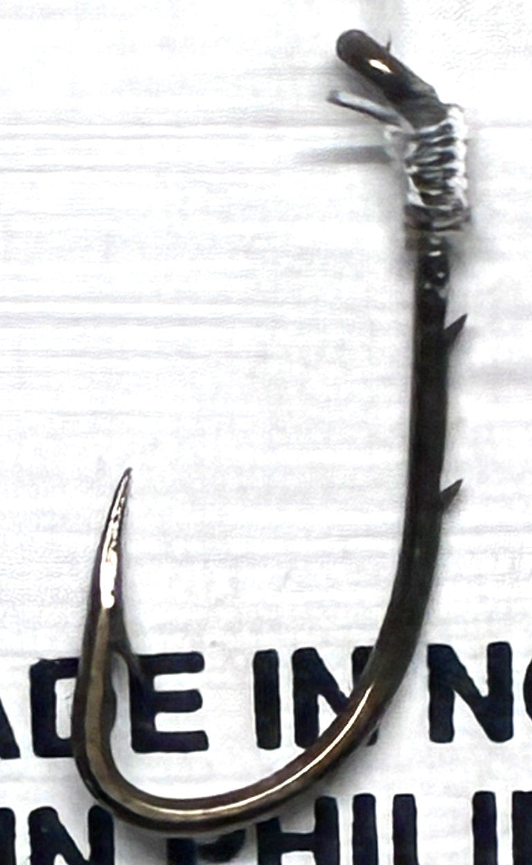 Fishing Hooks Set - Size 8 Snelled Beak Hooks with Clear Nylon 4-Pack