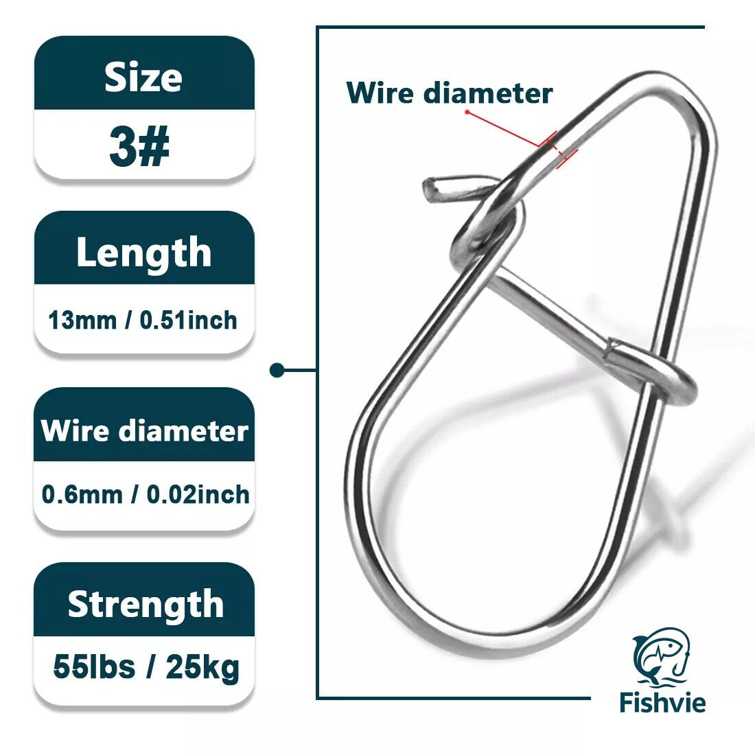 Stainless Steel Fishing Snaps for Crankbaits - Multiple Sizes & Quantities