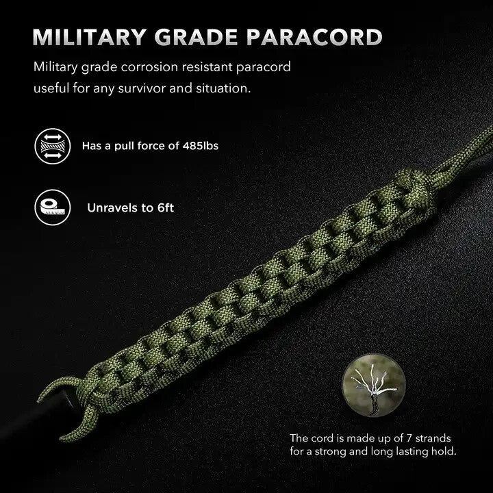 Heavy Duty Ferro Rod Fire Starter with Paracord Survival Kit - Multiple Variants