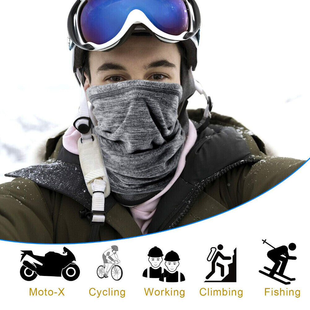 Unisex Winter Fleece Neck Gaiter Face Mask - Windproof & Warm, 2-Pack
