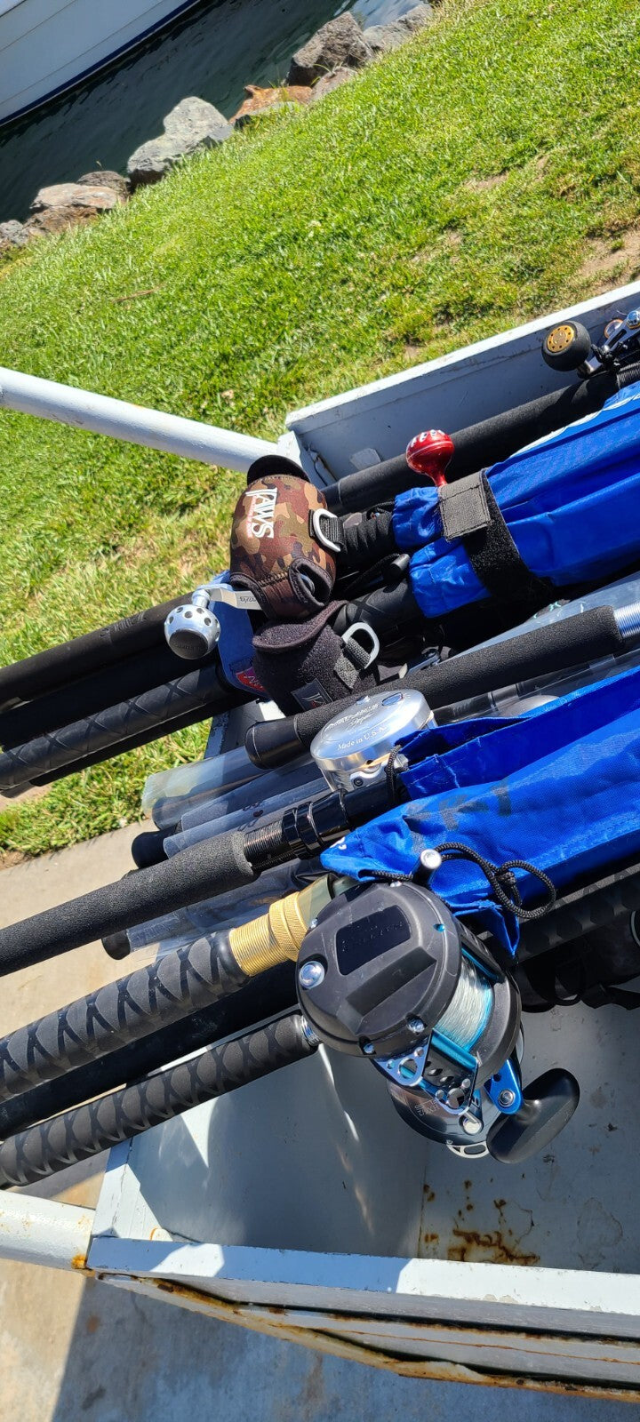 9ft Fishing Rod Cover with Quarter-Cut Design Blue - Travel Rod Sleeve