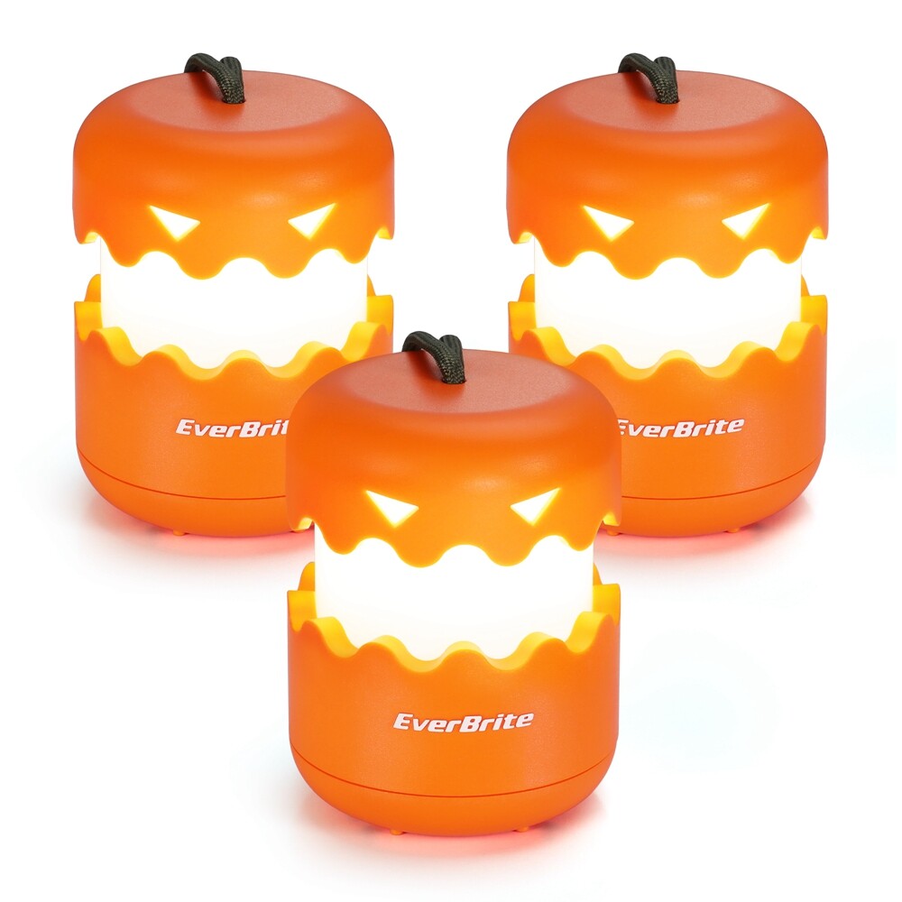 Halloween Pumpkin Lantern 3-Pack Collapsible Light with Lanyard for Decorations