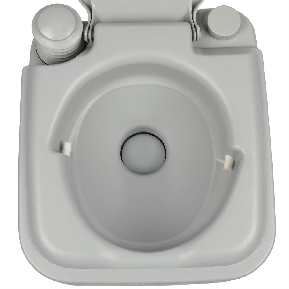 10L Portable Camping Toilet with Flush System Gray - Travel & Hiking Potty