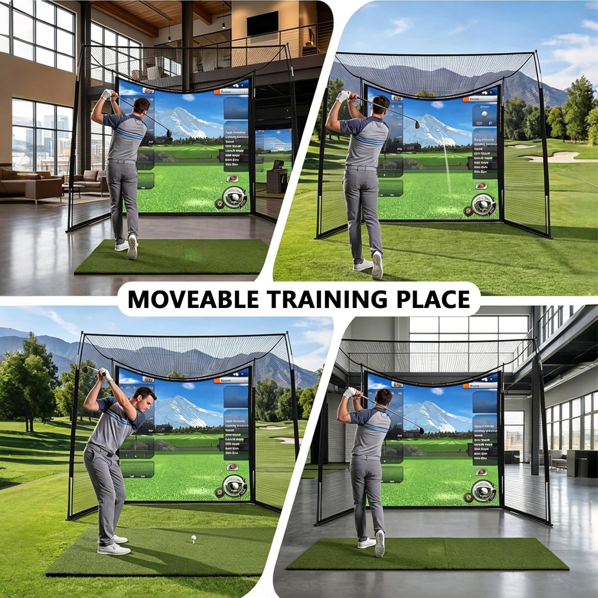 11x8ft Golf Practice Net with Impact Screen and Heavy Duty Frame