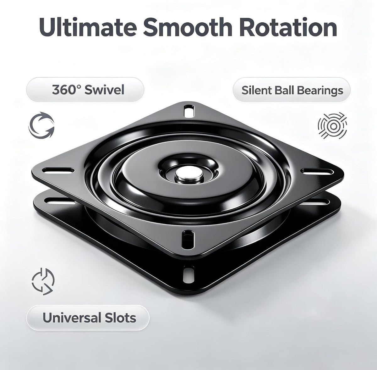 2PCS Marine Boat Seat Swivel Base - Full 360° Rotation, Heavy Duty, Easy Install