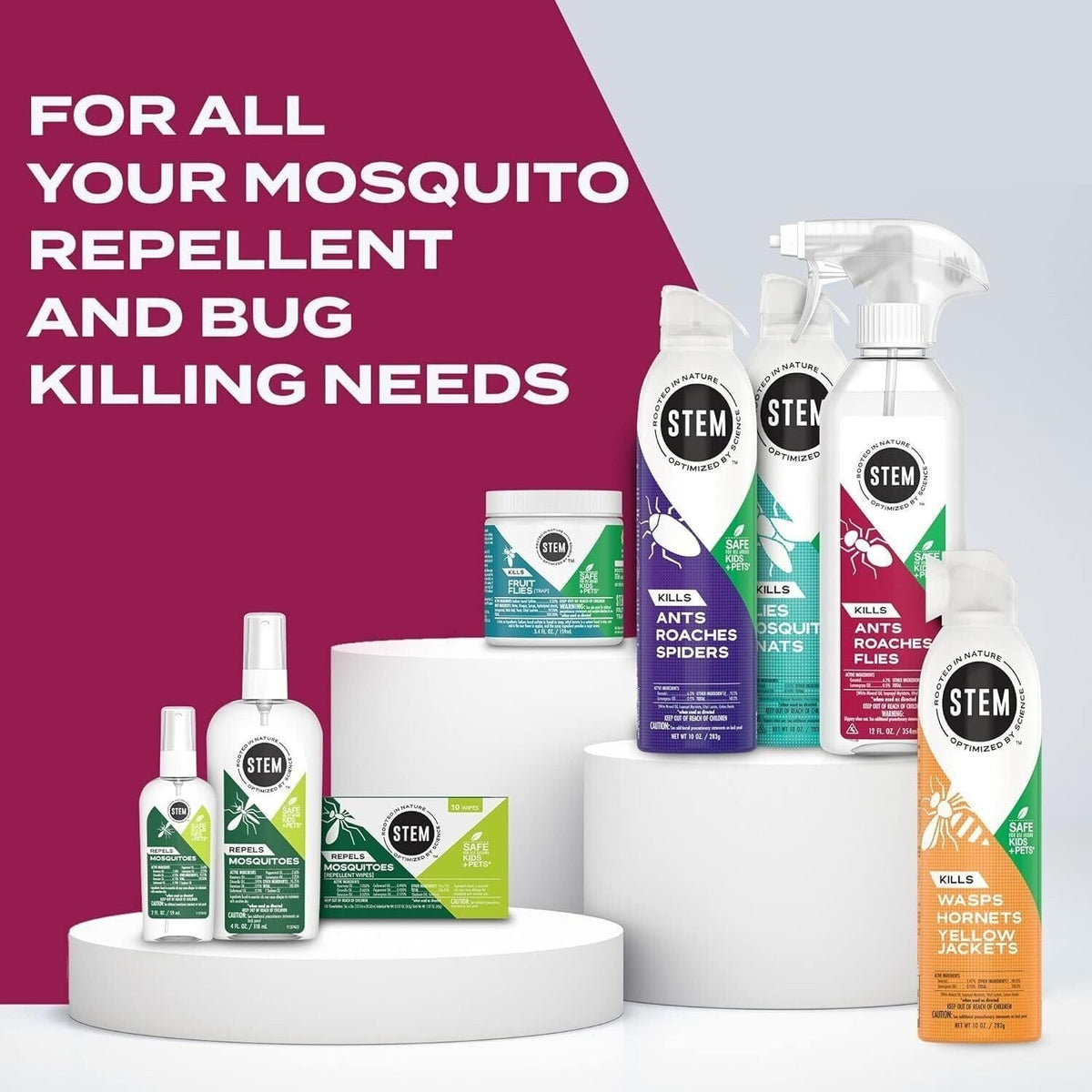 Botanical Mosquito Repellent Wipes - 30 Count Pack of 3, Deet-Free & Safe for Kids & Pets