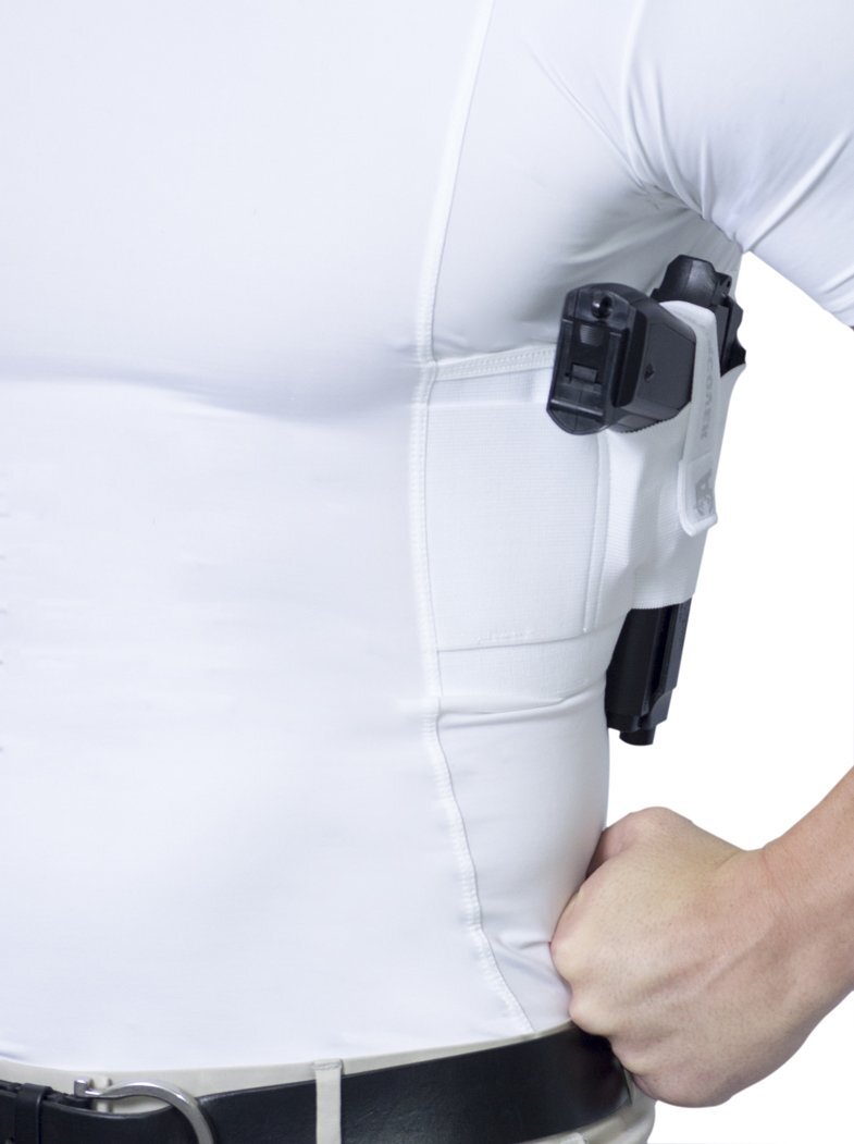 Men's Concealed Carry T-Shirt with Ambidextrous Holster - Tactical Compression Shirt