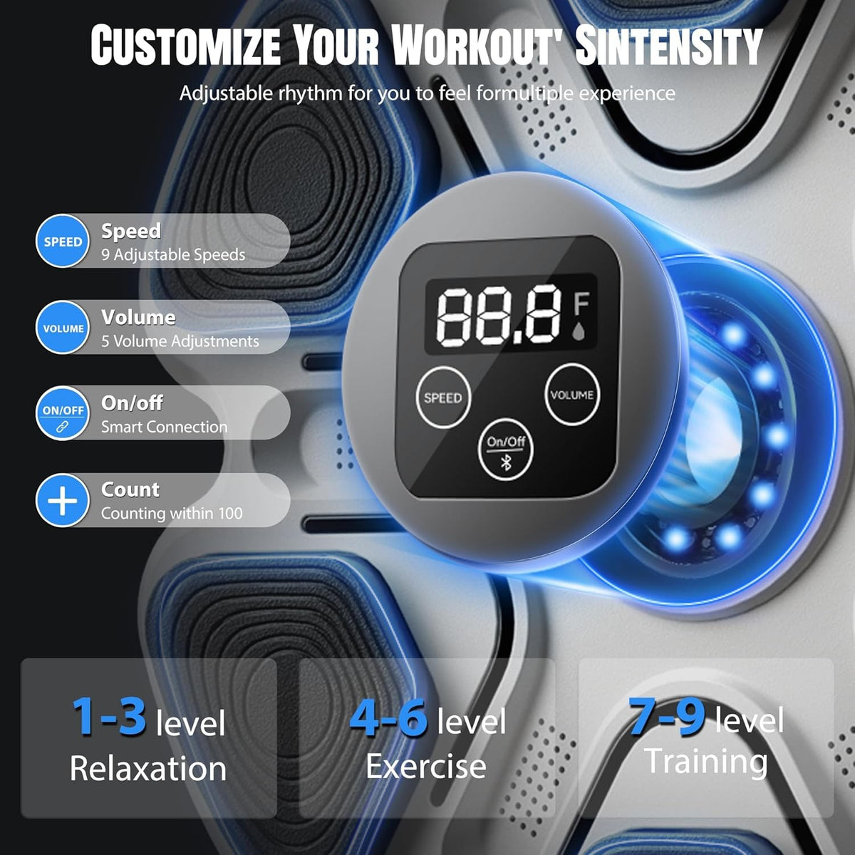 Music Boxing Machine for Adults Wall Mount with Light Effects & Adjustable Speed