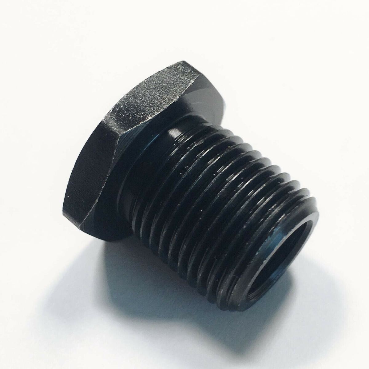 Steel Thread Adapter 1/2x28 to 3/4x16 Black Muzzle Fitting with Crush Washer
