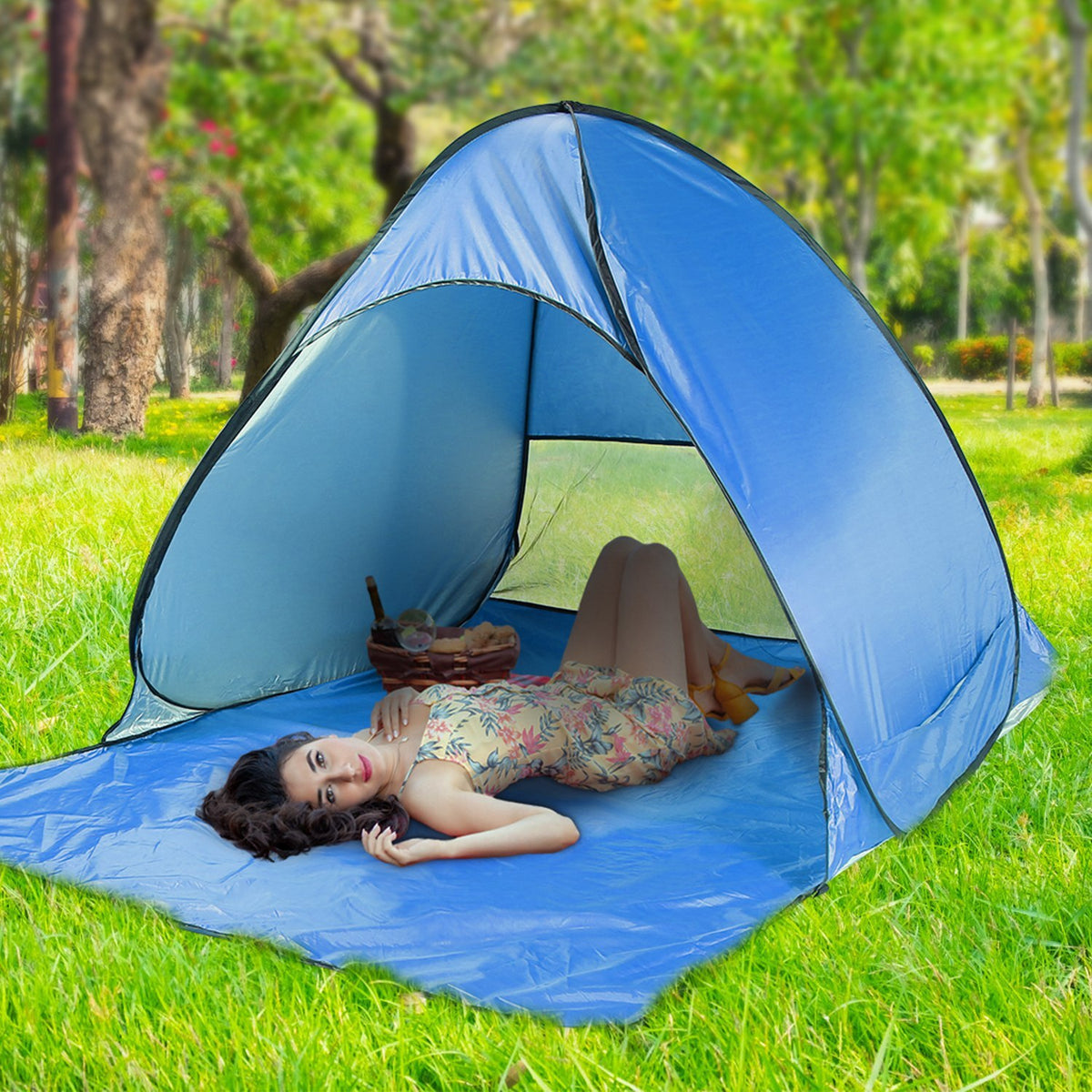 Automatic Pop Up Beach Tent for 2-3 People Outdoor Camping Fishing Lake
