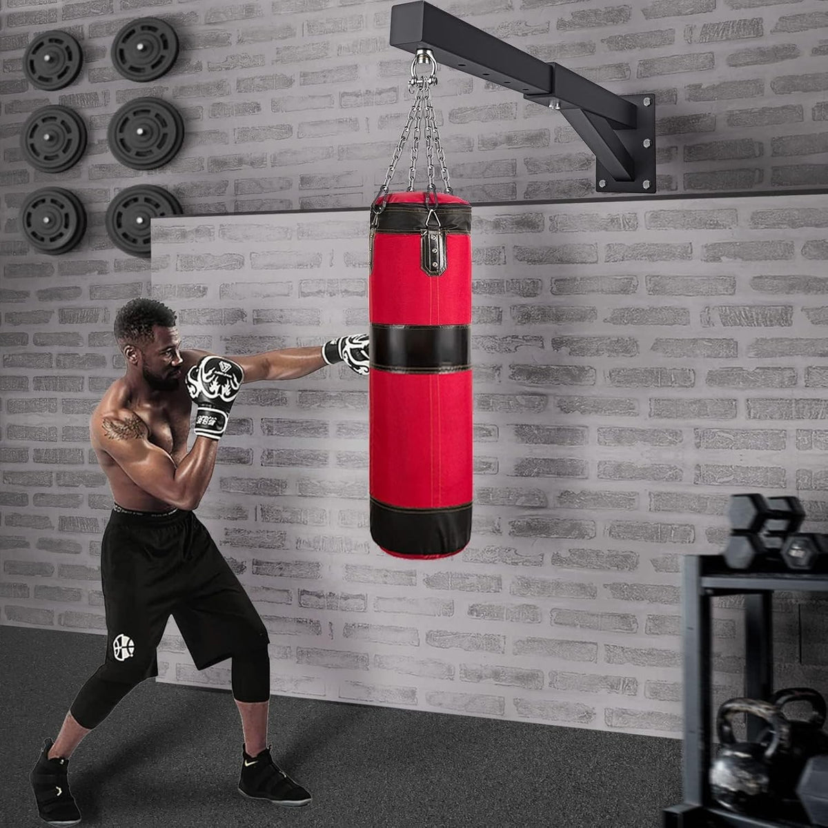 Heavy Duty Wall Mount Punching Bag Hanger Steel Bracket Up to 500 lbs