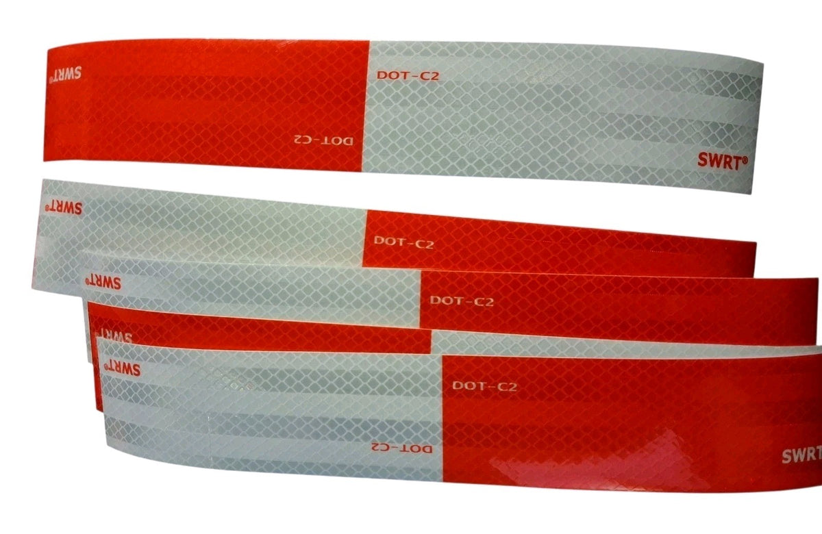 DOT Reflective Tape Strips Pack of 5 - High-Visibility Safety Warning Tape