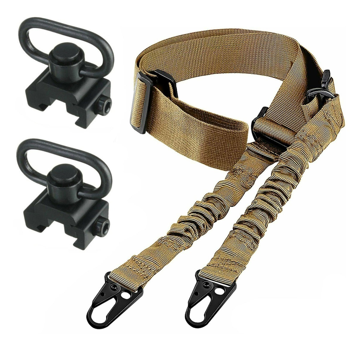 2 Point Rifle Sling with Quick-Detach QD Swivels & Mounts