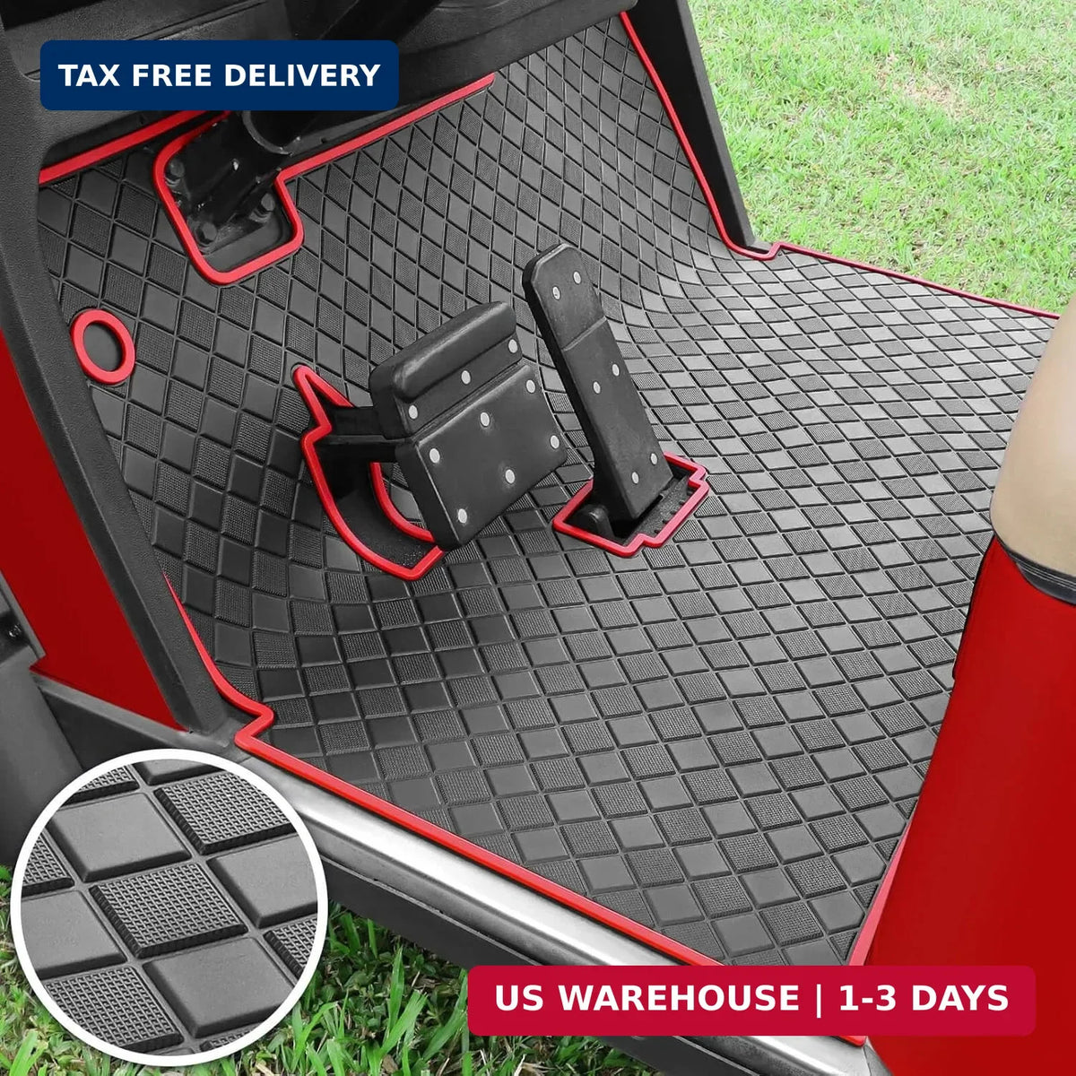 Golf Cart Floor Liner Mat 8mm Thick Rubber Full Coverage for EZGO TXT 1994-2025