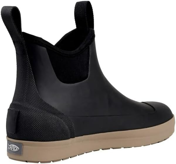 Men's Waterproof Deck Fishing Boots - Ankle High, Non-Slip, Black, Size 11