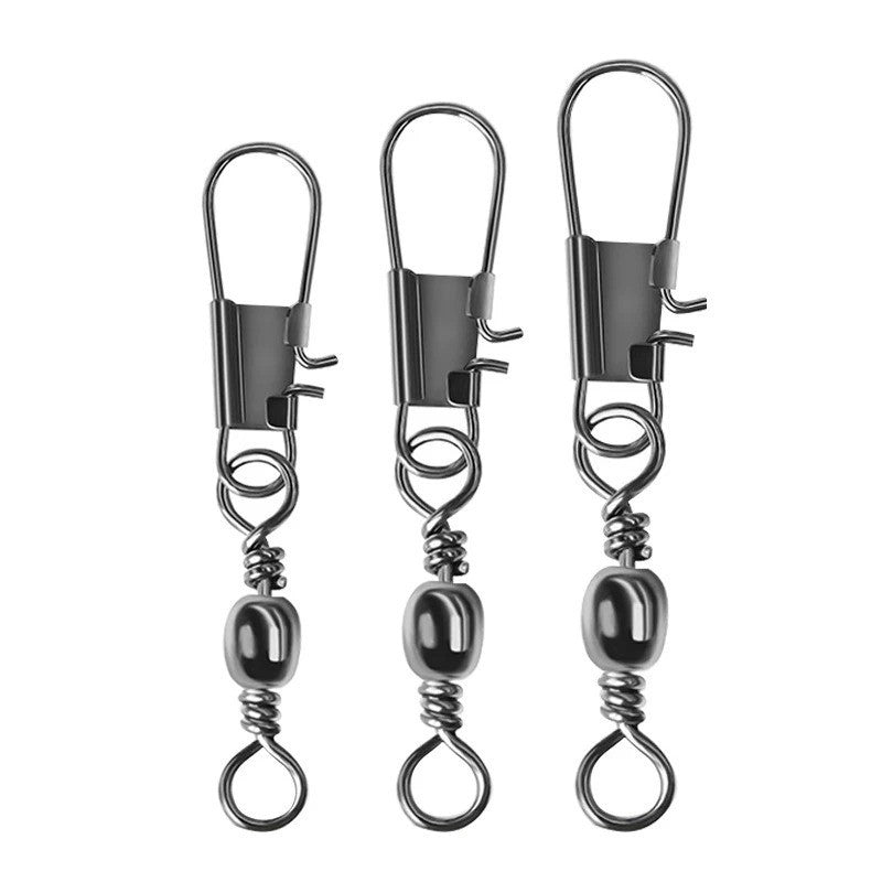 50PCS Fishing Swivels and Snap Connectors for Lures Tackle Accessory
